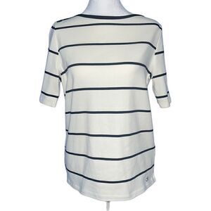 Calvin Klein white black striped top NWT medium‎